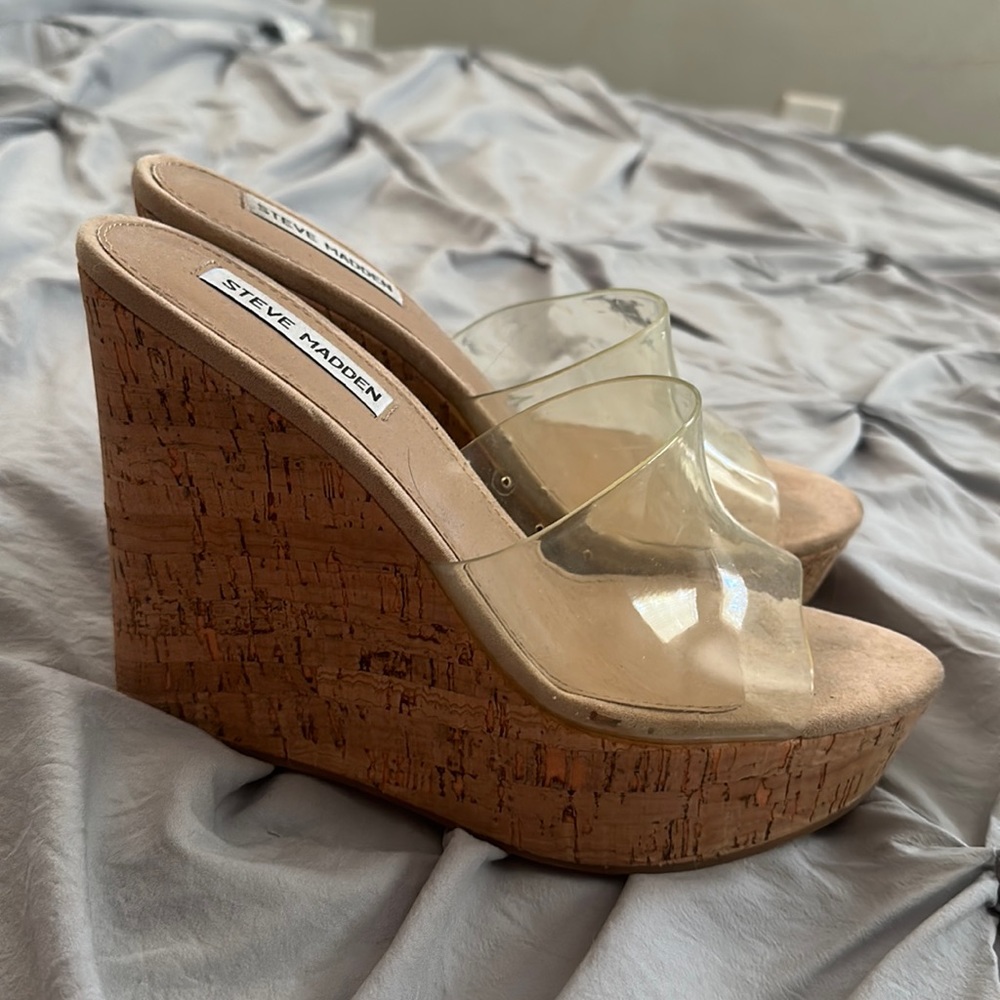 Steve Madden clear wedges